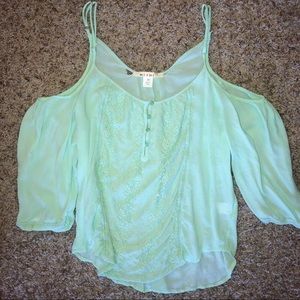 Teal blouse